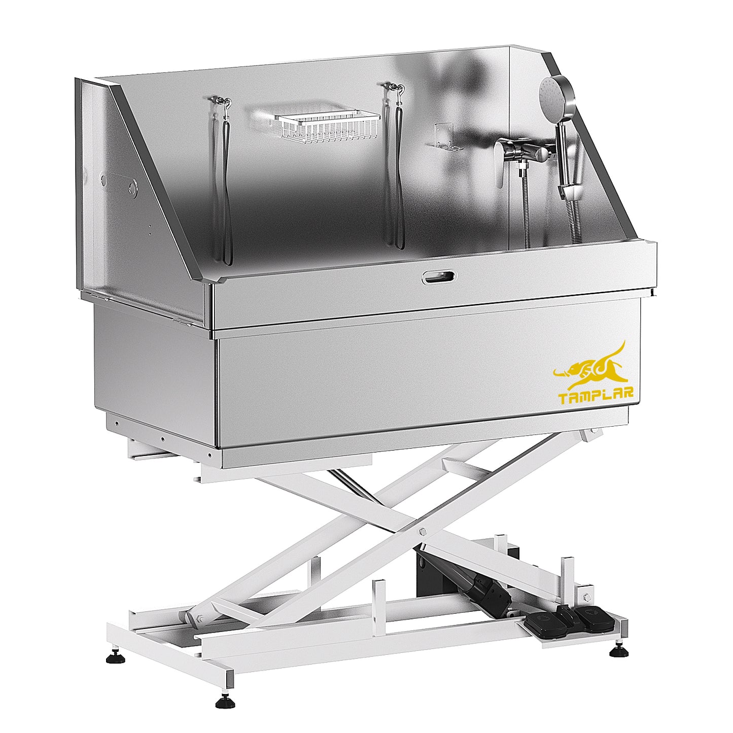 BT-62E 62 inches Electric lift large dog shower bath tub stainless steel