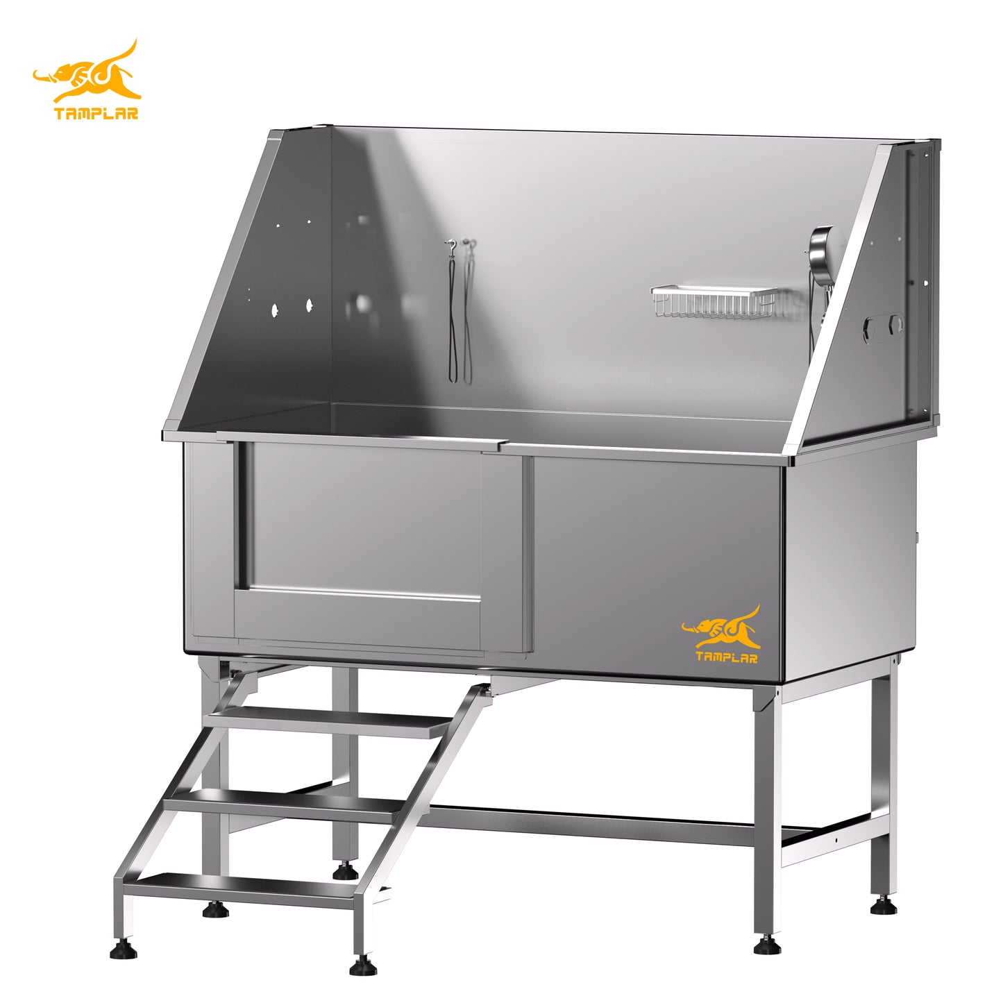 BT-50P Best price 50" quality Stainless Steel Bathing Tub Cat Dog Grooming Bath Tub With sliding door and anti-slip stairs
