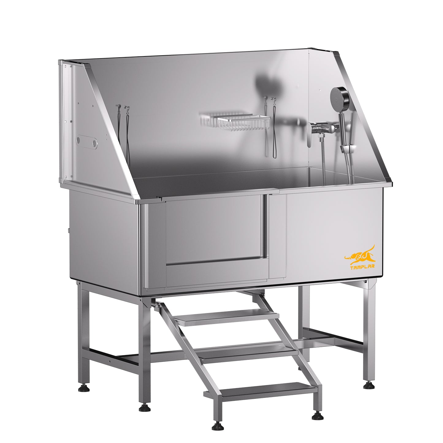BT-50P Best price 50" quality Stainless Steel Bathing Tub Cat Dog Grooming Bath Tub With sliding door and anti-slip stairs