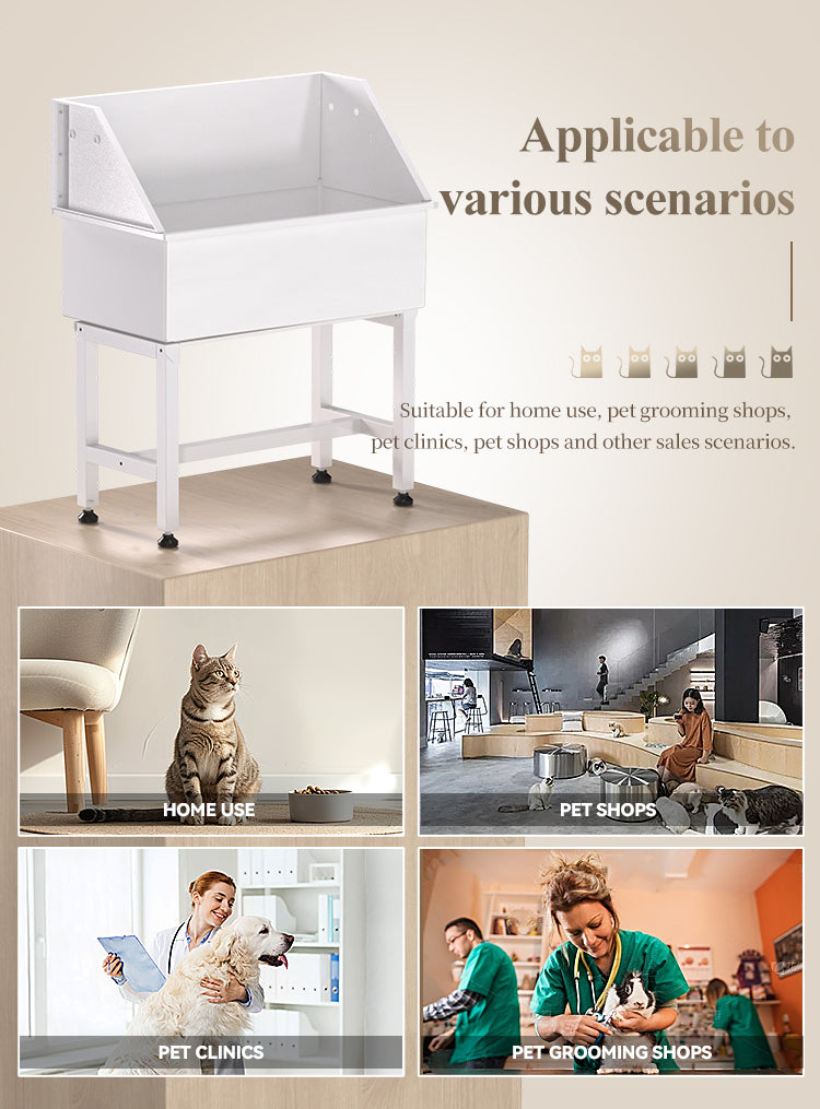 BT-38C 38 Inch Premium Pet Grooming Bathtub Ceramic Coated Professional Dog Cat Bath Tub for Pet Clinics OEM/ODM from Manufacturer