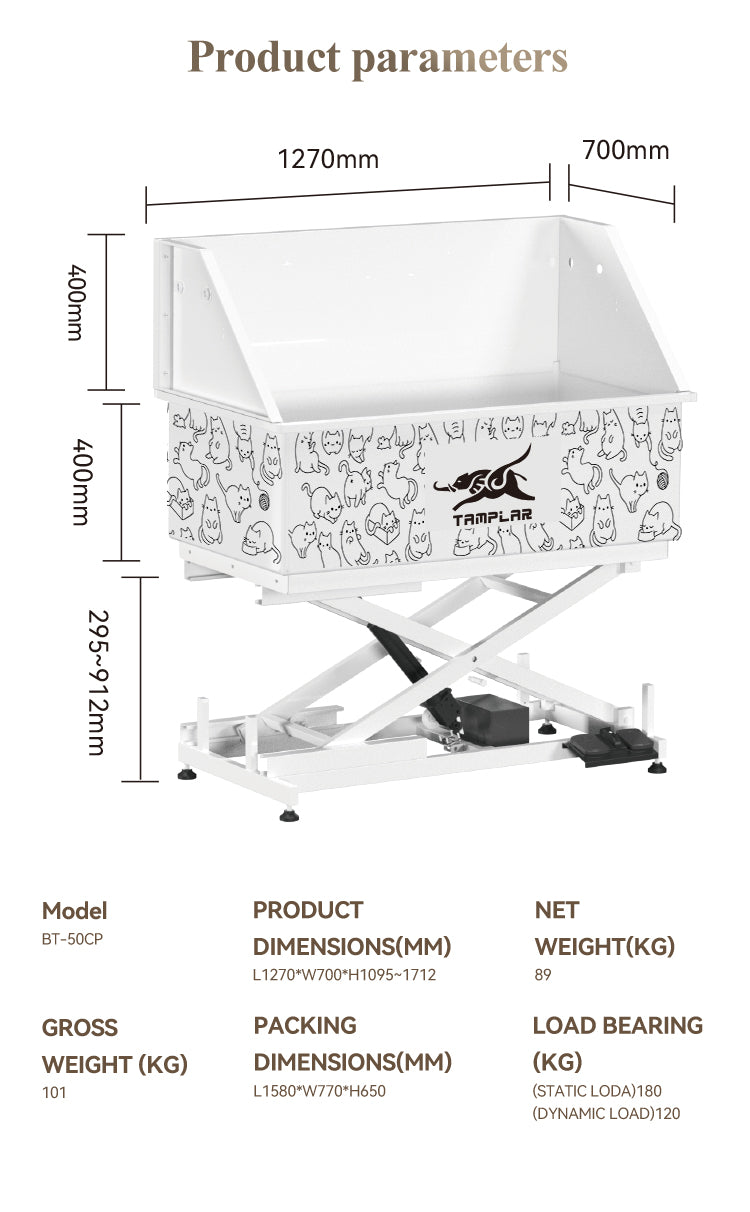BT-50CE Factory supplier Pet supplies wholesale price dog wash station grooming tub stainless steel with design