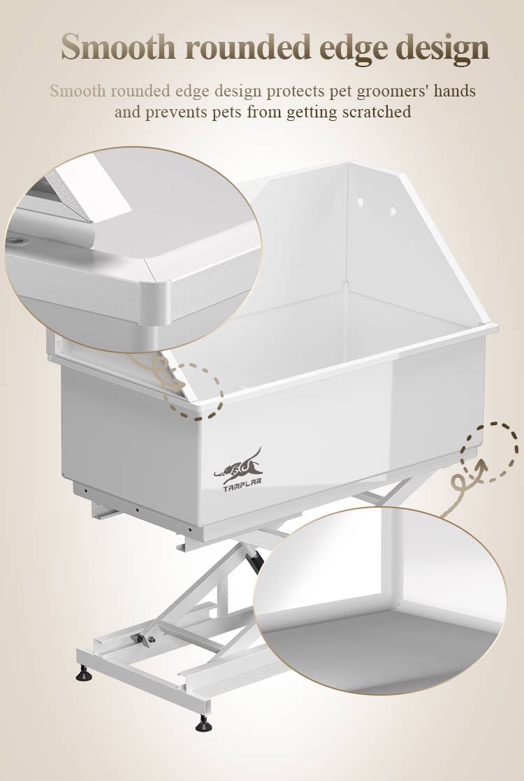 BT-50EC Wholesale Stainless Steel Adjustable Electric Lift Pet Animal Shower Beauty Ceramic Paint Bathtub Dog Sink