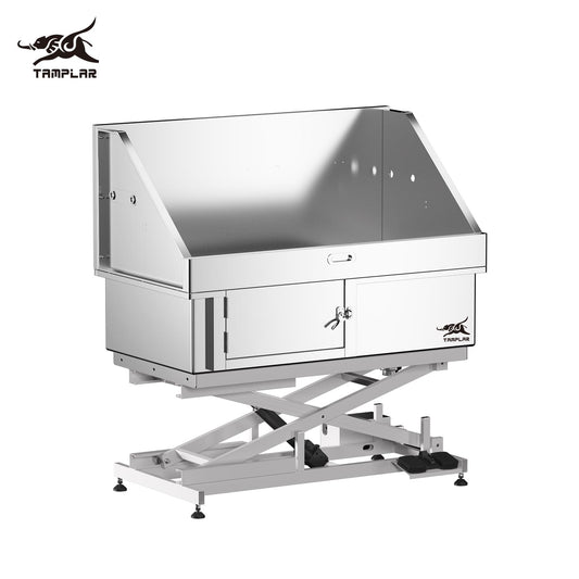 BT-50R Multifunción 50 Pulgadas Elevador Eléctrico Grande Tina de Acero Inoxidable para Lavar, Bañar y Arreglar Perros con máquina de ducha