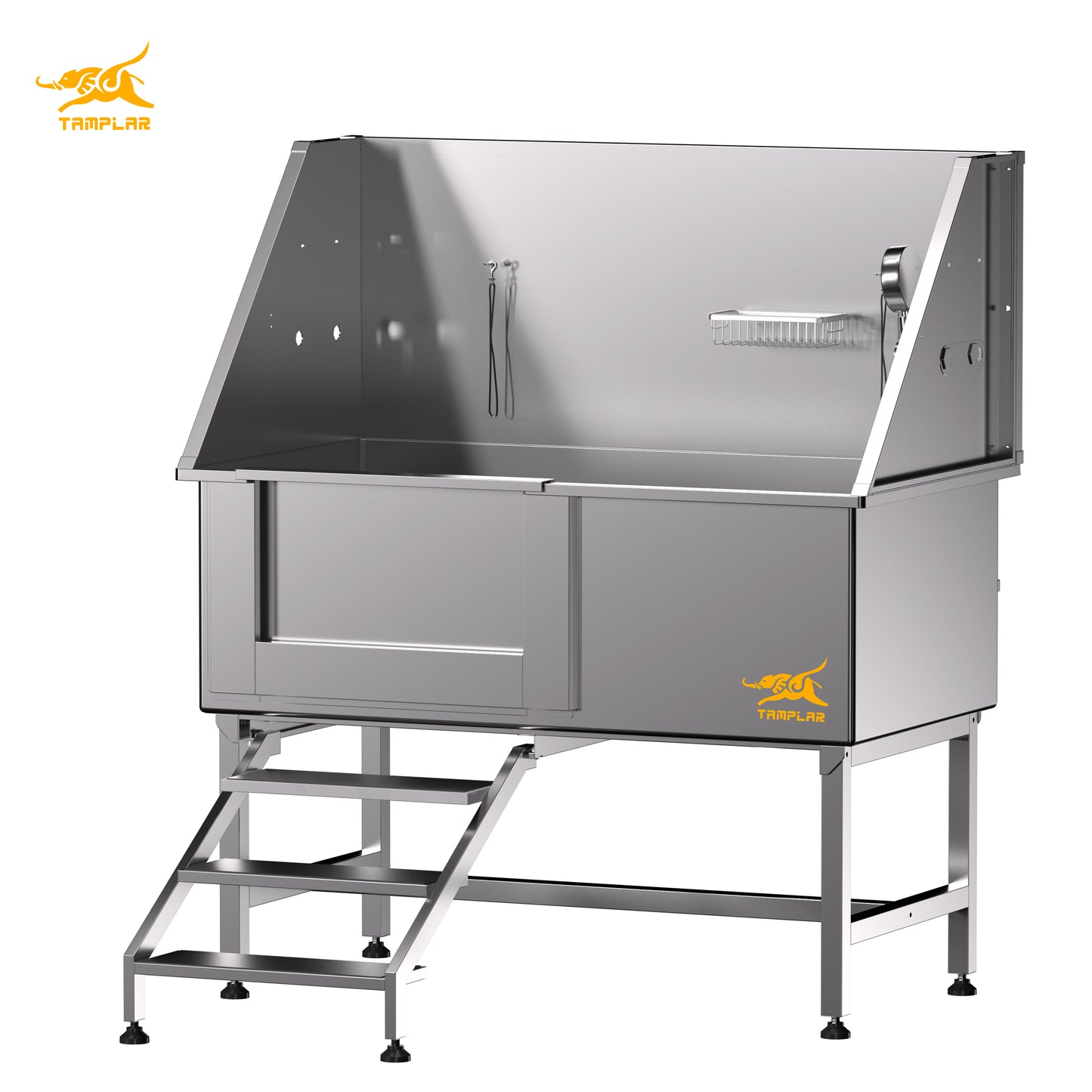 BT-50P  Best price 50" quality Stainless Steel Bathing Tub Cat Dog  Grooming Bath Tub With sliding door and anti-slip stairs