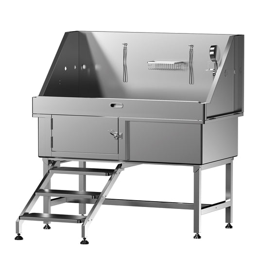 BT-62H Baignoire SPA pour chien 62" avec escaliers Baignoires pour SPA pour chat et chien avec escaliers pour toilettage baignoire SPA pour animaux