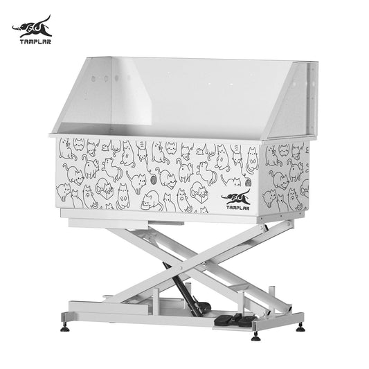 BT-50CE Proveedor de fábrica Suministros para mascotas precio al por mayor estación de lavado para perros tina de aseo de acero inoxidable con diseño