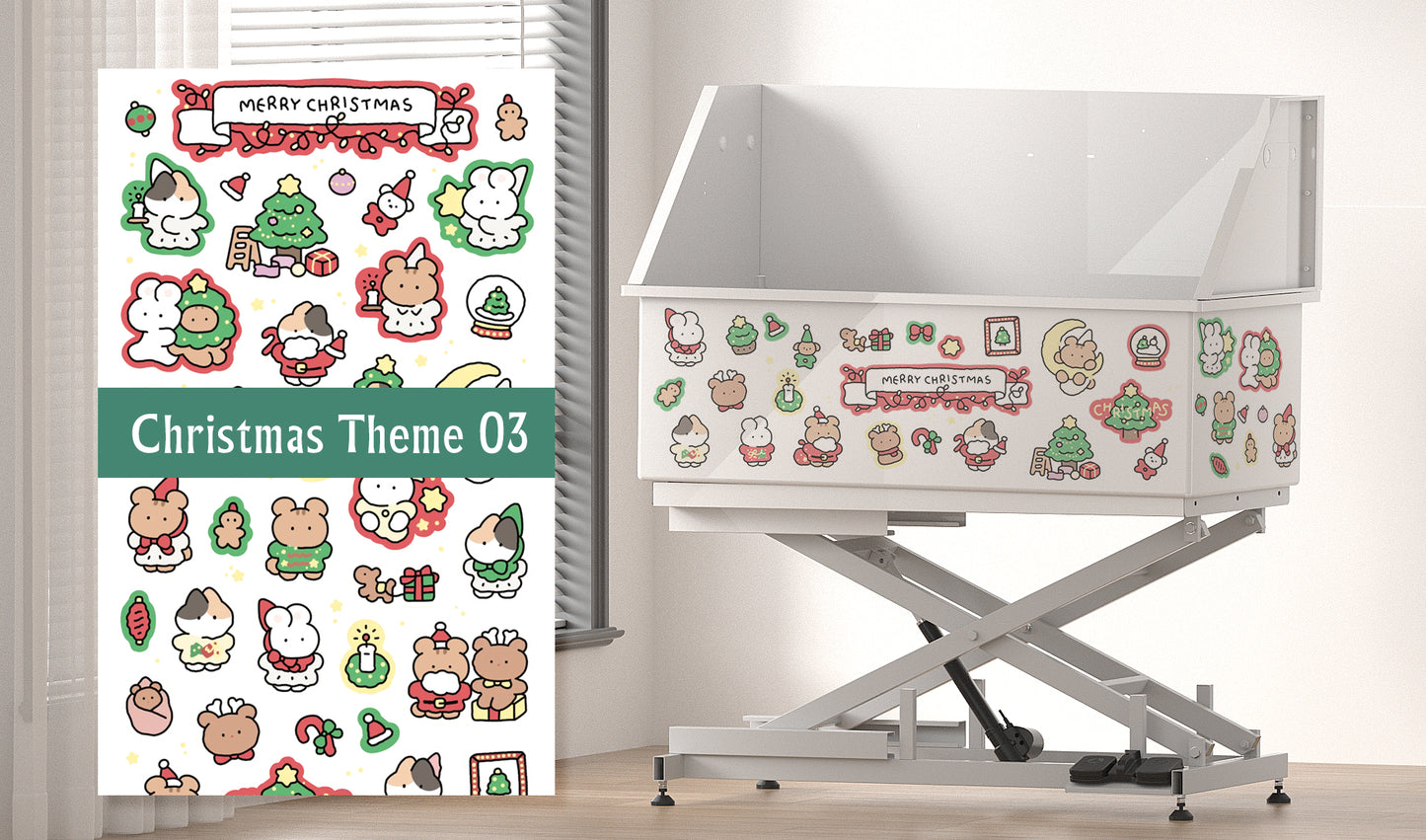 Custom cartoon design pet grooming tub