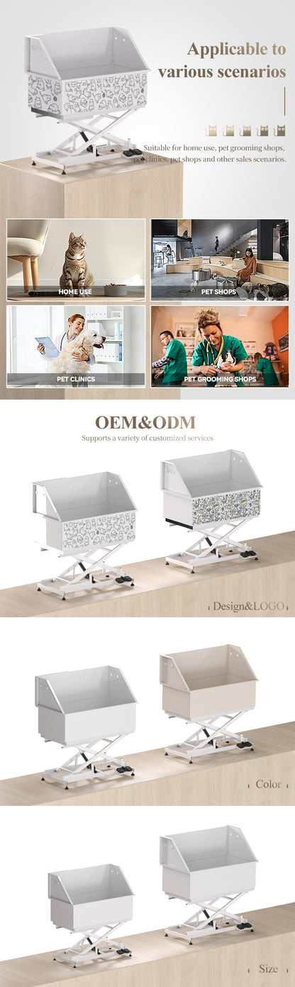 BT-50CE Factory supplier Pet supplies wholesale price dog wash station grooming tub stainless steel with design