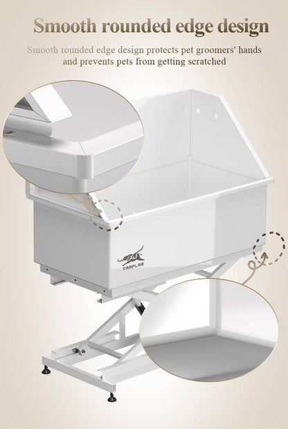 BT-50EC Wholesale Stainless Steel Adjustable Electric Lift Pet Animal Shower Beauty Ceramic Paint Bathtub Dog Sink