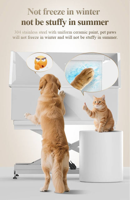 BT-50EC Wholesale Stainless Steel Adjustable Electric Lift Pet Animal Shower Beauty Ceramic Paint Bathtub Dog Sink