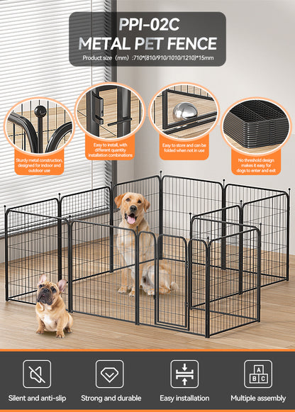 PPI-02C Puppy playpen pet dog fence panels metal dog pen 4/6/8 panels dog playpen fence foldable detachable metal barrier for pet