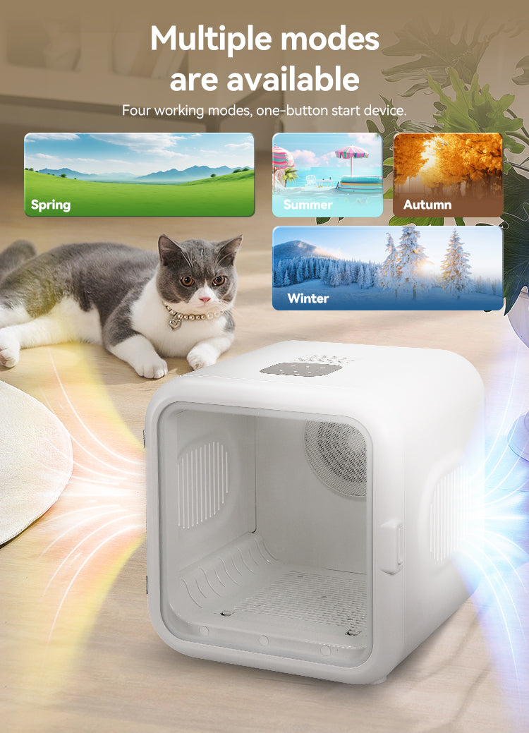 PDX-T01 TAMPLAR Automatic Pet Dryer Box Ultra Quiet Smart Temperature Control 360° Efficient for Cats and Small Dogs