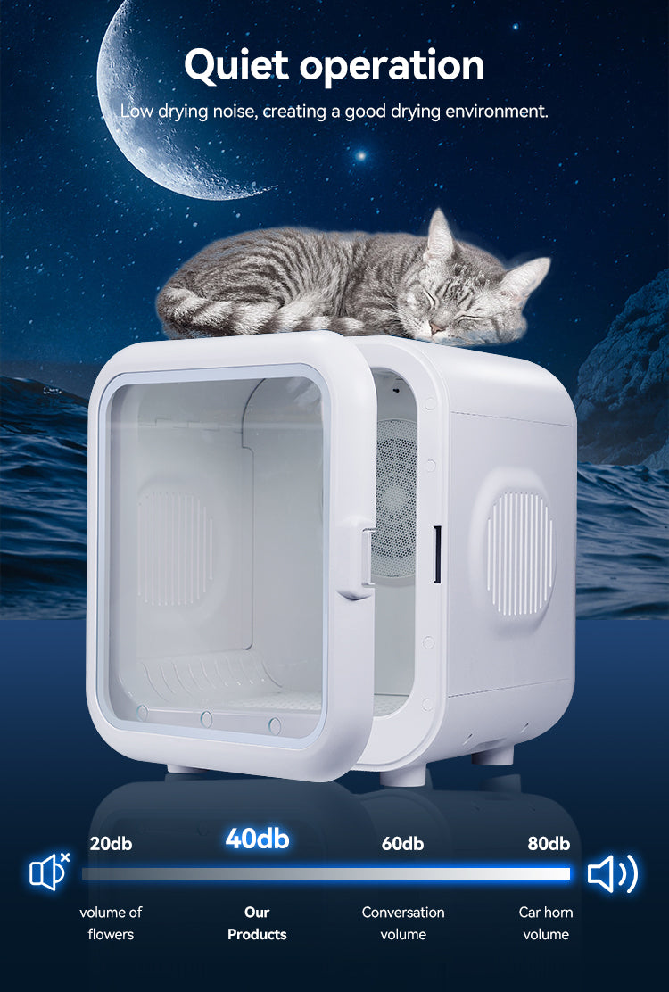 PDX-T01 TAMPLAR Automatic Pet Dryer Box Ultra Quiet Smart Temperature Control 360° Efficient for Cats and Small Dogs